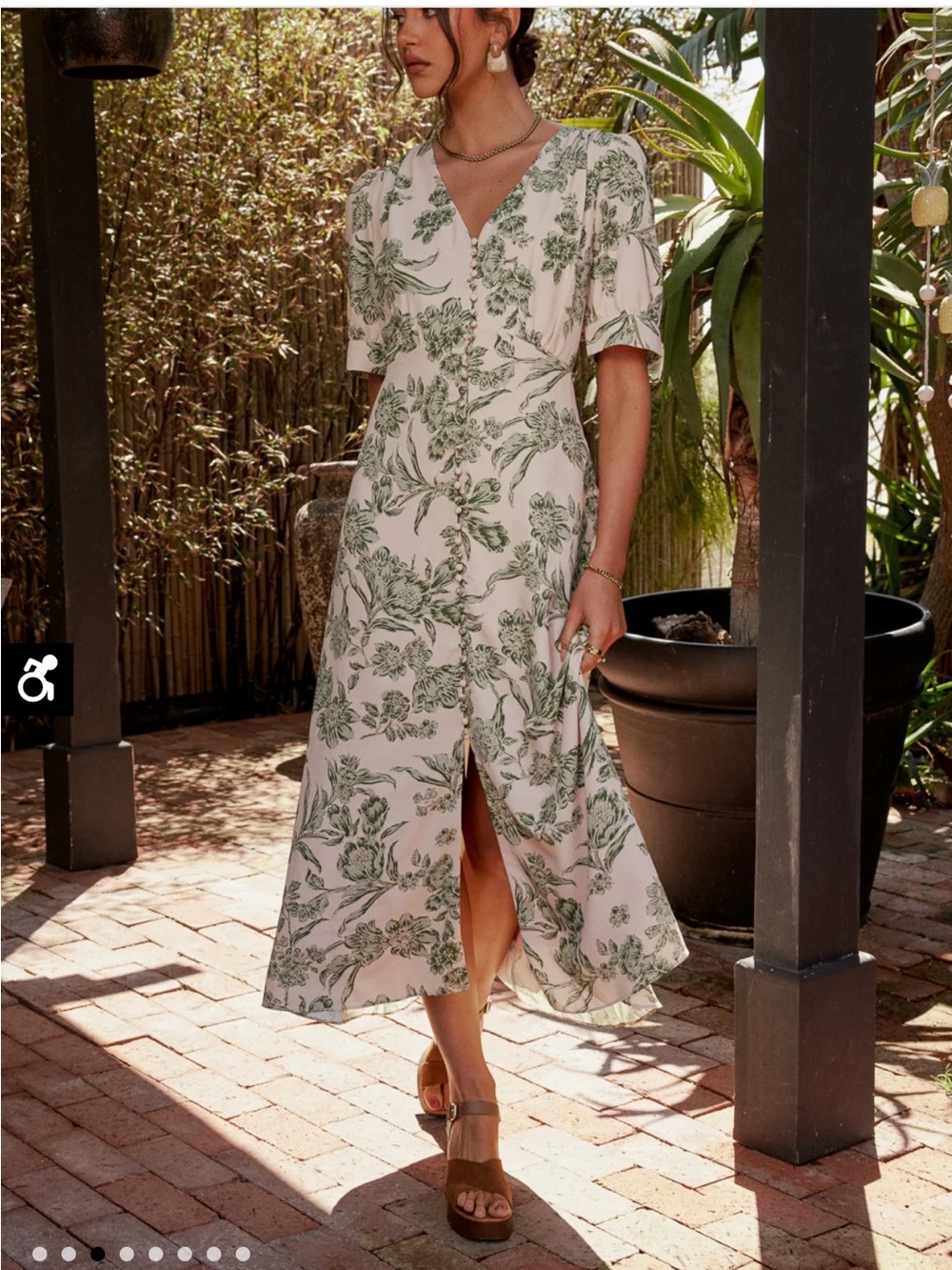 Bohme Lia Floral Maxi Dress in Sage 🌿